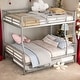 preview thumbnail 1 of 30, [Save Space or Split Into 2 Beds] Full XL Over Queen Metal Bunk Bed with Trundle Silver