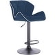 preview thumbnail 5 of 41, Modern Home Luxe Spyder Contemporary Adjustable Suede Barstool - Modern Comfortable Adjusting Height Counter/Bar Stool Single - Navy Blue/White