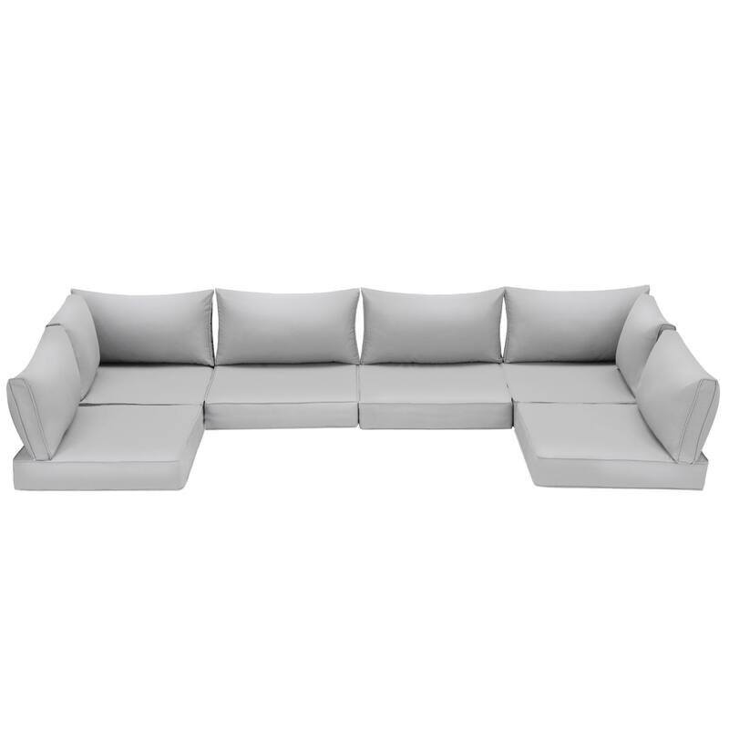 Outdoor Replacement Cushions for Patio Furniture, Waterproof & Non-Slip 4" Sofa Cushions, 6-Seat Conversation Sets, UV-Resistant