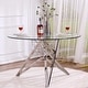 preview thumbnail 6 of 7, 47.2 Inch Clear Tempered Glass Round Dining Table