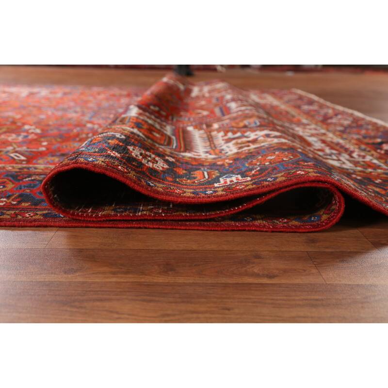 Hand Knotted Oriental 100% Wool Carpet Traditional Medallion Red Heriz Area Rug - 10' 9'' X 8' 1''