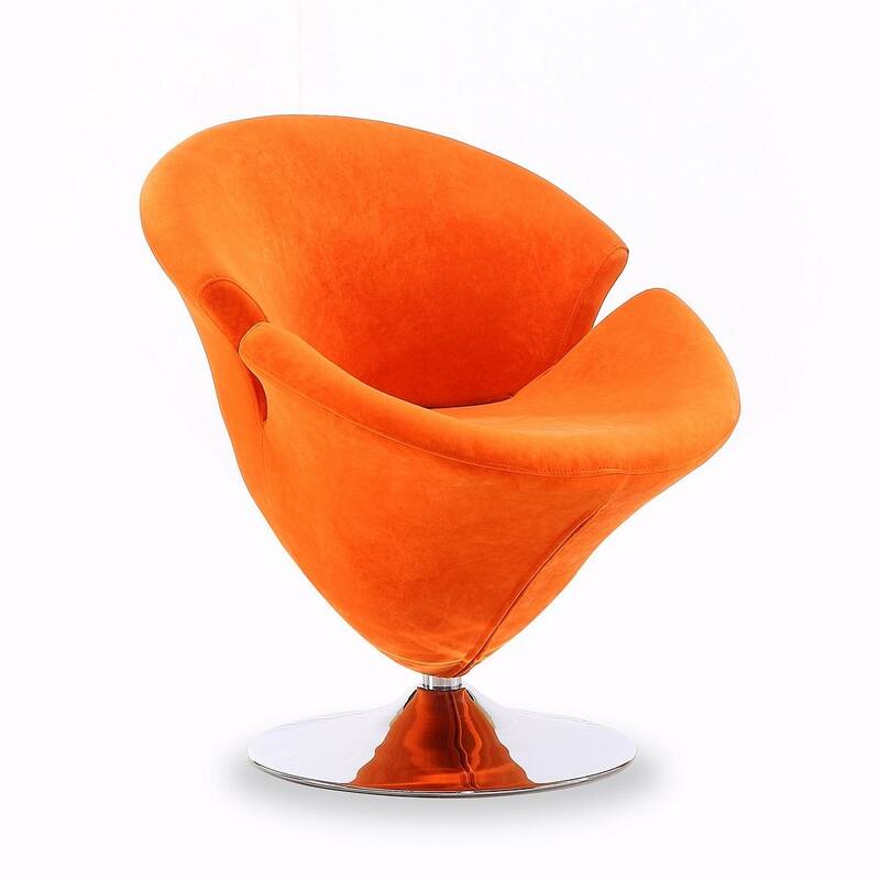 Tulip Swivel Accent Chair Set of 5 in Multi Color White, Orange, Yellow, Green and Red