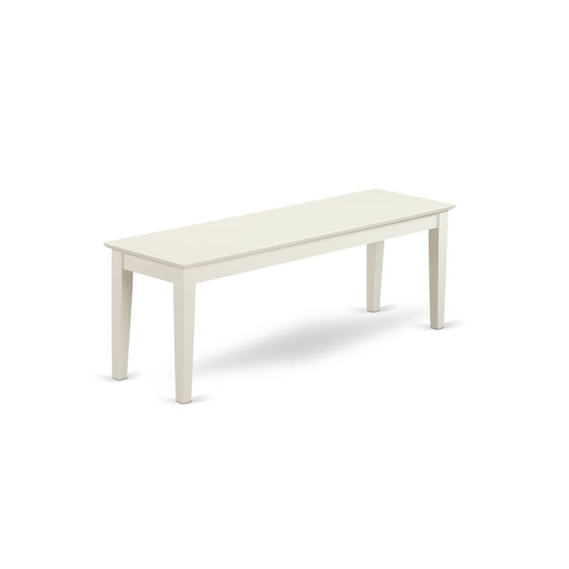 HomeStock 6-Piece Rectangle Linen White Finish Solid Wood Top Dining Table with 1 Bench, 4 Chairs with Cross Back