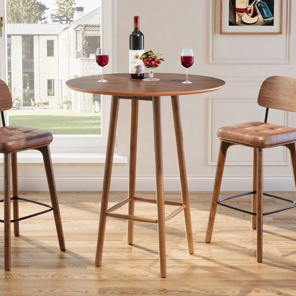 39.37" Solid Wood Round Bar Table