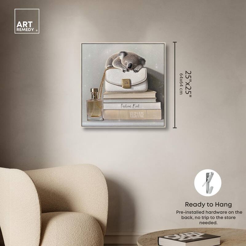 Koala on Fashion Books Canvas by Art Remedy
