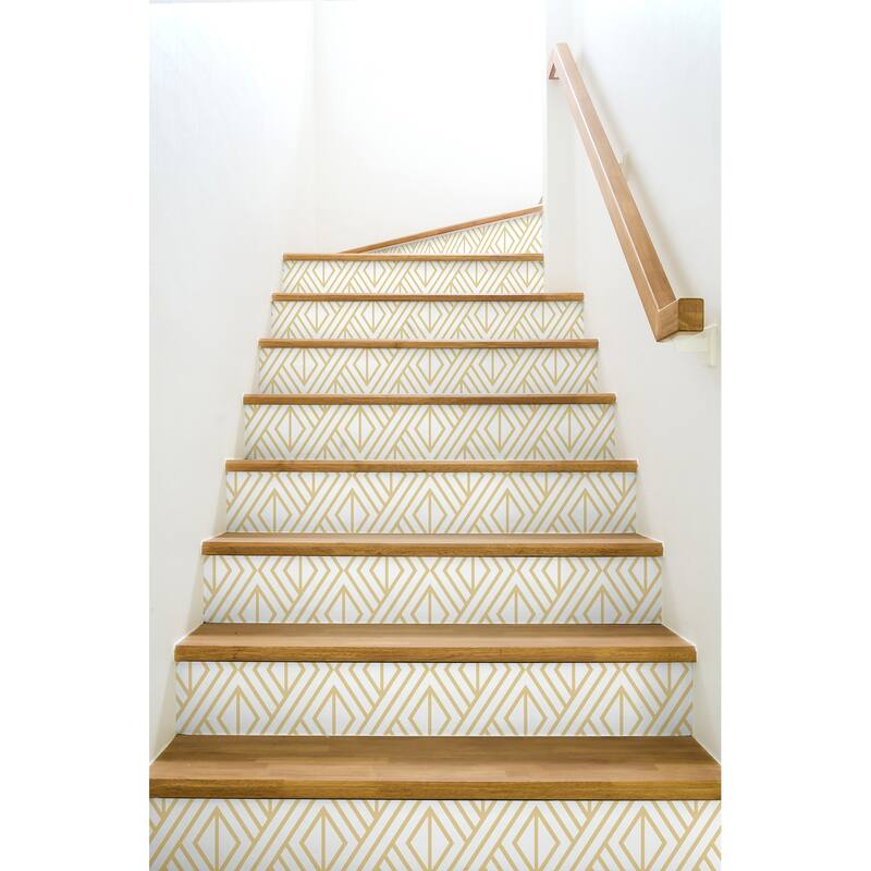 NextWall Gold Diamond Geometric Peel and Stick Removable Wallpaper - 20.5 in. W x 18 ft. L