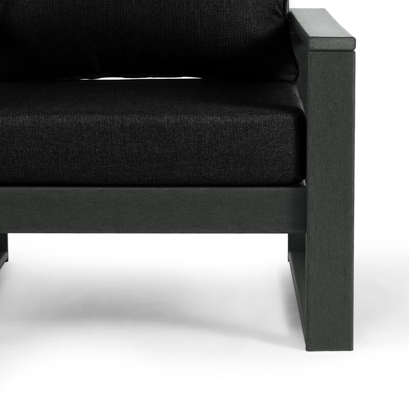 Polytrends Endless Patio Deep Seating Left Arm Chair with Gray Frame