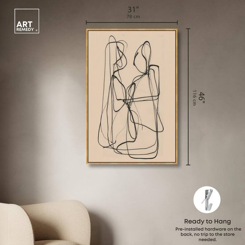 Embrace of Lines I Canvas by Art Remedy