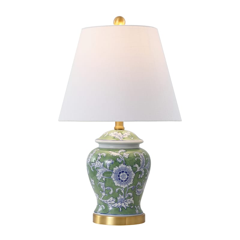 Penelope 22" Chinoiserie LED Table Lamp, Blue/White by JONATHAN Y