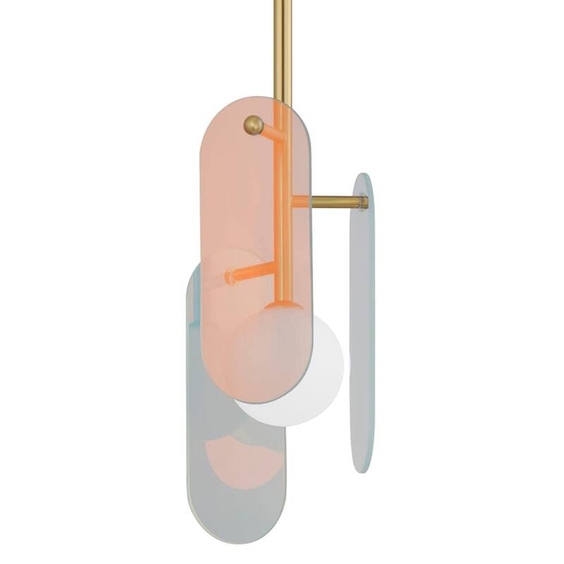 Studio M SM24812DC Megalith 7" Wide LED Abstract Mini Pendant - Natural Aged Brass