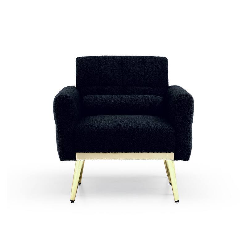 Modern Accent Chair Living Room Armchair Tufted Reading Chair, Black