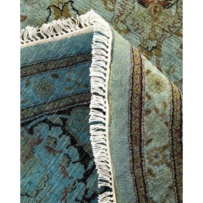 Overton Hand Knotted Wool Vintage Inspired Modern Contemporary Overdyed Gray Square Area Rug - 9' 1" x 9' 1"