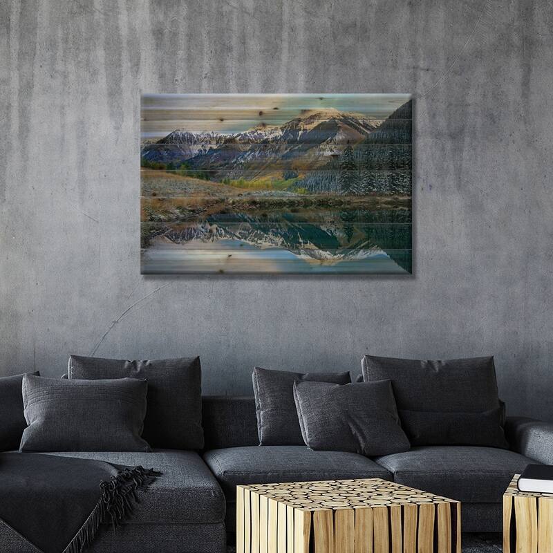 Pond And Mountains, Maroon Bells-Snowmass Wilderness Area, Colorado Print On Wood by Tim Fitzharris - Multi-Color