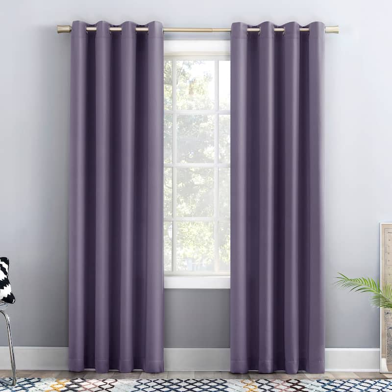 Porch & Den Nantahala Room Darkening Grommet Curtain Panel, Single Panel - 54" x 95" - Lavender