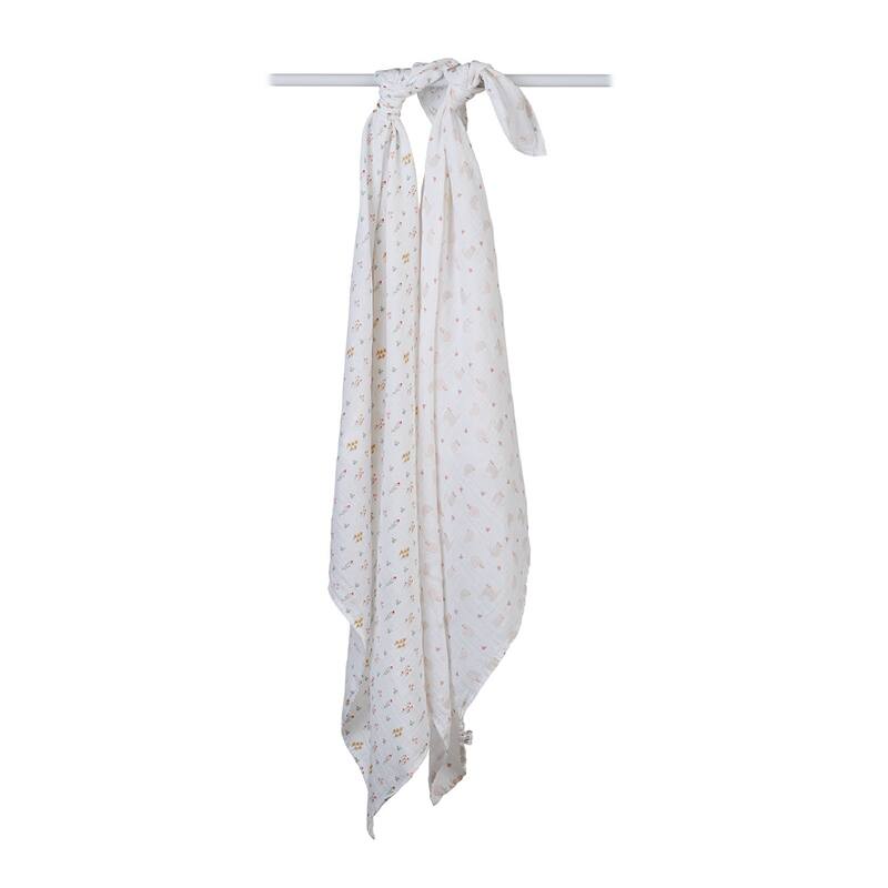 lulujo 2 PK Muslin Swaddling Blankets