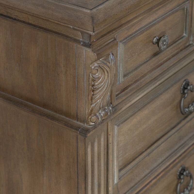Carlisle Court Chestnut Bedside Chest with Charging Station