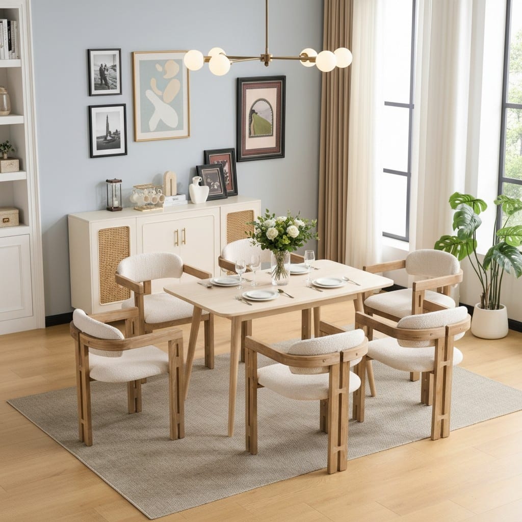 Christopher Knight Home - Modern Wooden Upholstered Dining Chair with Round Back