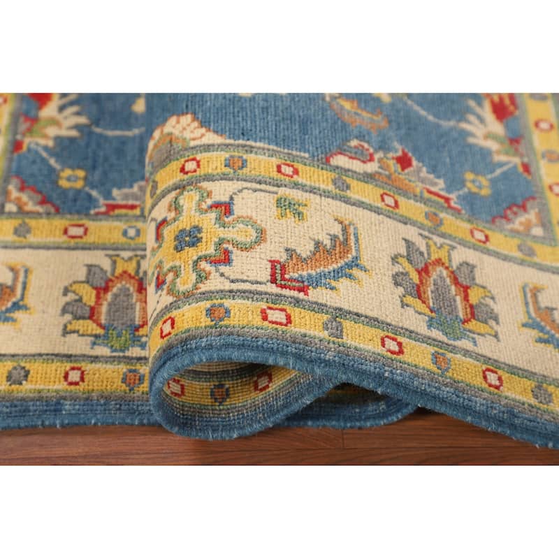 Blue Oushak Oriental Accent Rug Hand-Knotted Wool Carpet - 3'3" x 4'11"