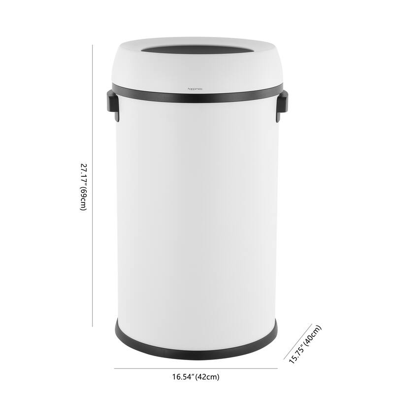 happimess Chuck Kitchen/Office 17.2-Gallon Open-Top Trash Can, Chrome