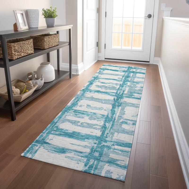 Premium Washable Super Soft Transitional Mayfield Rug - Teal - 2' 3" x 7' 6" - Runner