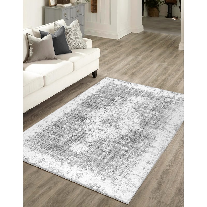 Vintage Medallion Machine Washable Non Slip Area Rugs for Living Room Bedroom Kitchen