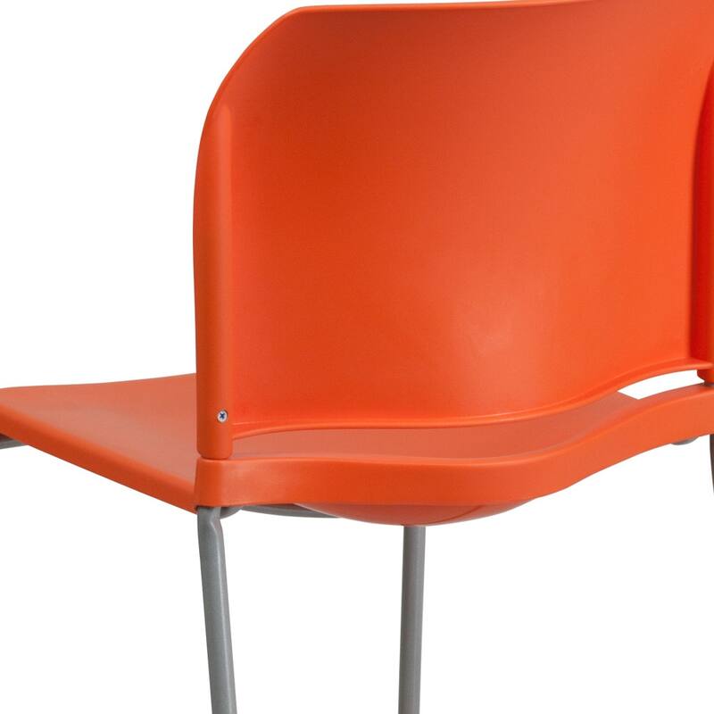 5 Pack 880 lb. Capacity Full Back Contoured Sled Base Stack Chair