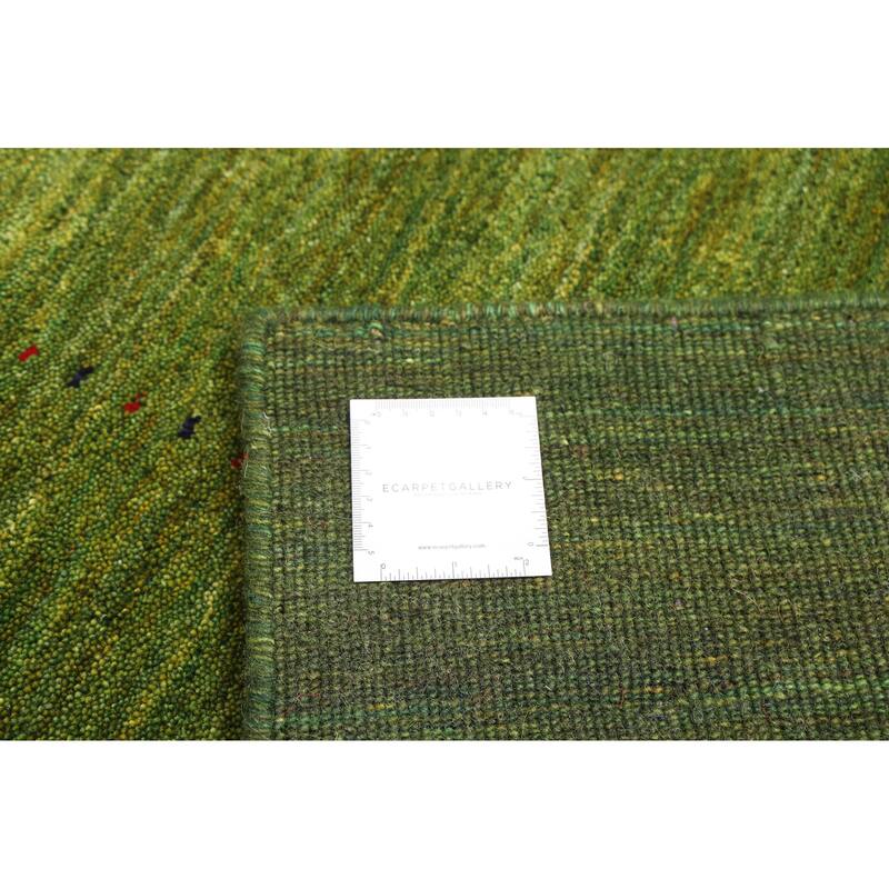 ECARPETGALLERY Hand Loomed Kashkuli Gabbeh Green Wool Rug - 4'11 x 7'9