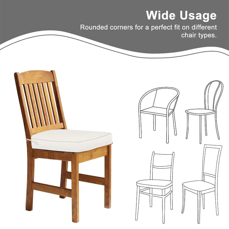 Aoodor Outdoor Dining Chair Cushions Set of 4, Outdoor Chair Pads with Ties, 20 x 19 inch - 20"x19"