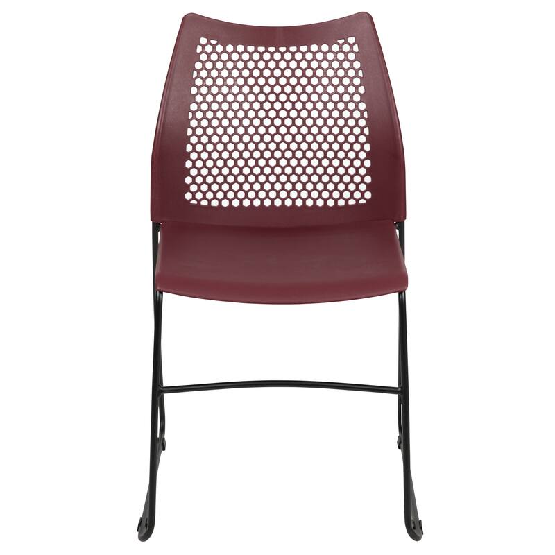 661 lb. Capacity Stack Chair with Air-Vent Back and Powder Coated Sled Base