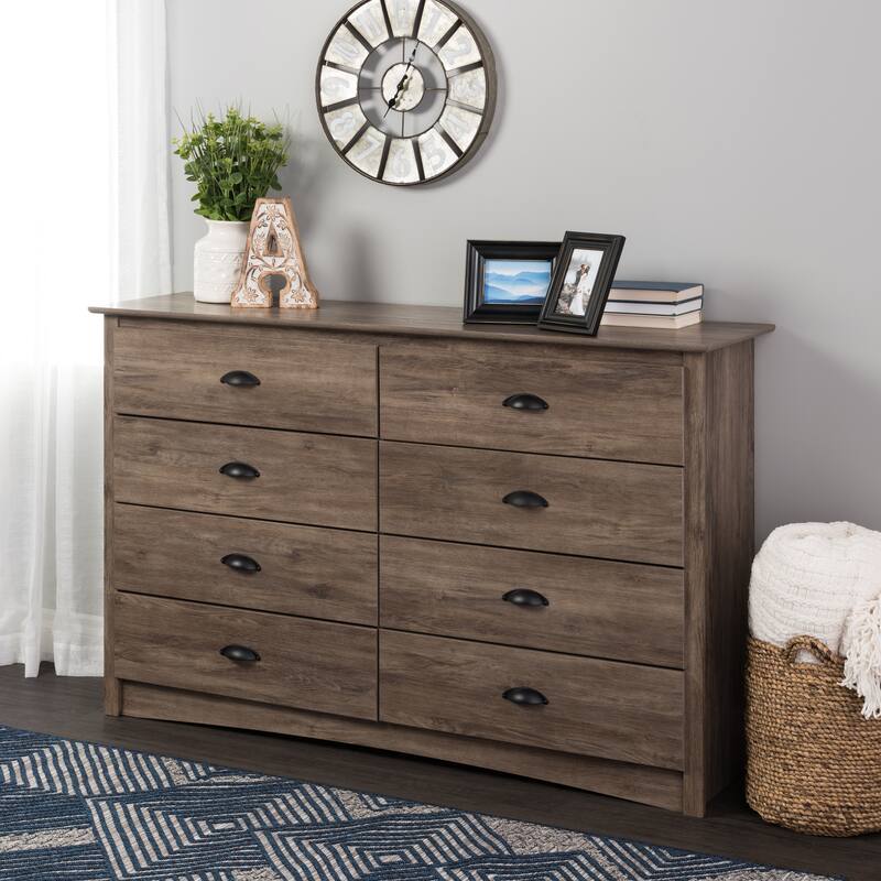 Prepac Sonoma 8 Drawer Double Dresser for Bedroom, Wide Chest of Drawers, Traditional Bedroom Furniture