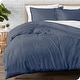 preview thumbnail 25 of 86, Bare Home Cotton Flannel Duvet Cover and Sham Set Heather Indigo - Full - Queen