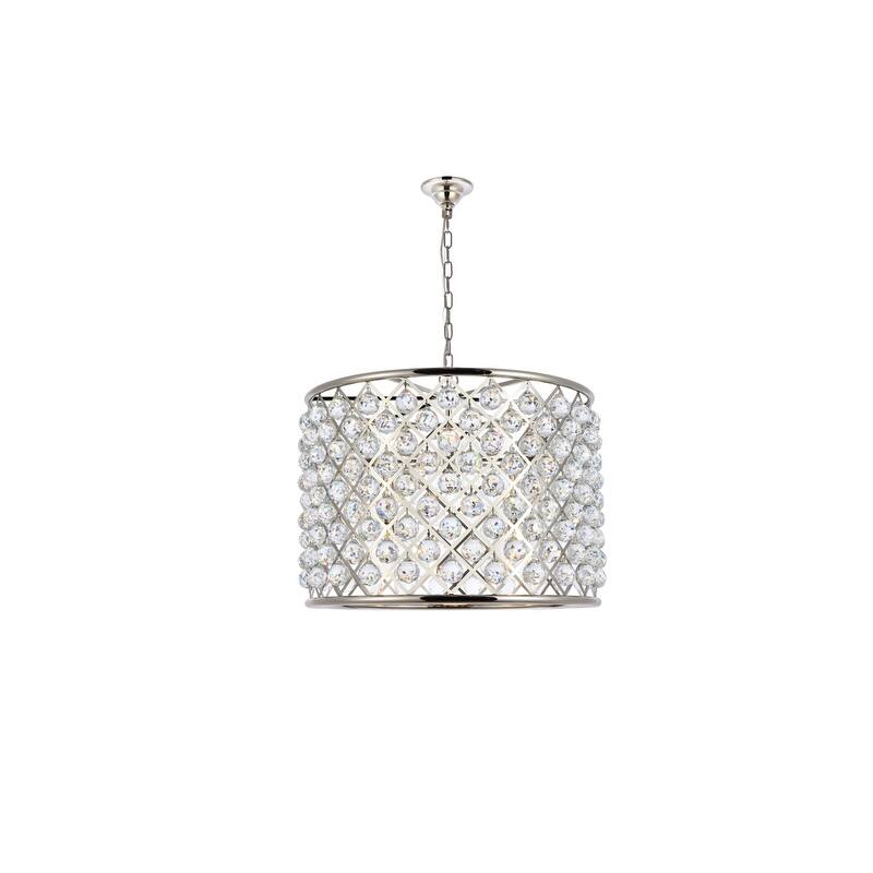 Royce Edge 8-Light Polished Nickel Chandelier - polished nickel (royal cut clear crystals)