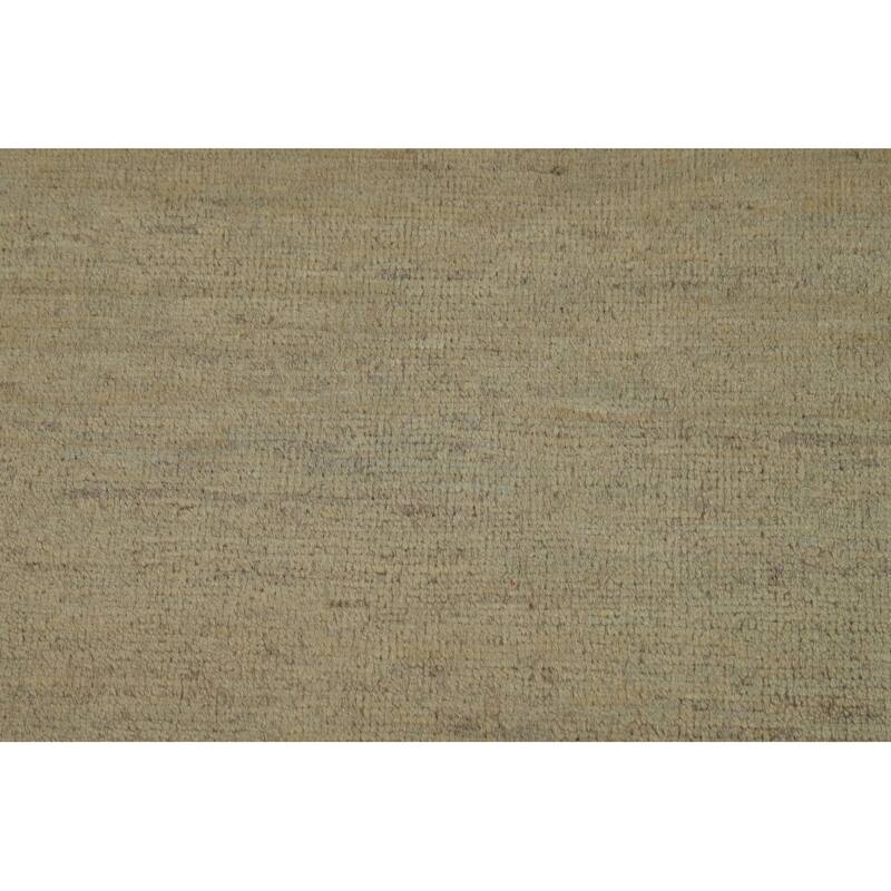 Hand Knotted Oriental 100% Wool Carpet Modern Modern Green Gabbeh Runner Rug - 9' 4'' X 2' 7''