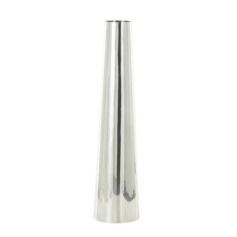 Stainless Steel Metal Minimalistic Tall Floor Cone Decorative Vase - Gold or Silver - Roche River Decor