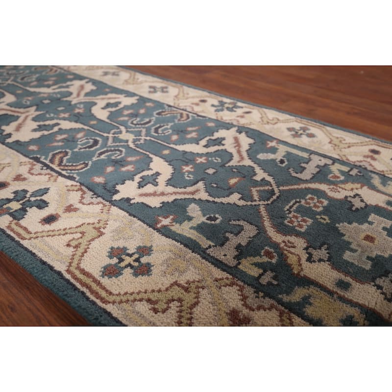 Transitional Oushak Oriental Runner Rug Handmade Wool Carpet - 2'6"x 9'11"
