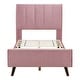 preview thumbnail 61 of 72, Twin/Full/Queen Size Velvet Upholstered Platform Bed Frame with Headboard and Wooden Slats Support, No Box Spring Needed