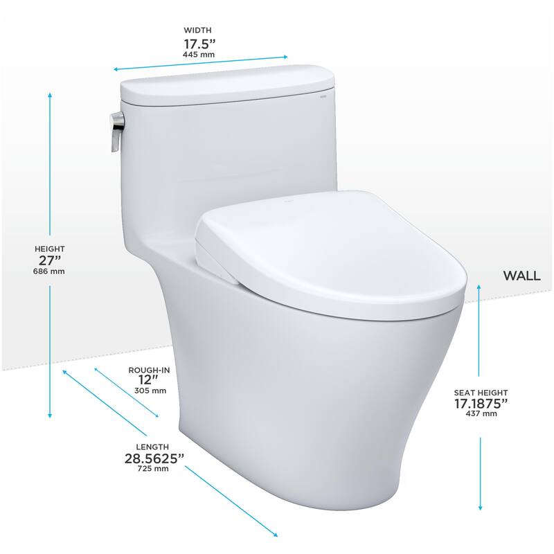 Toto MW6424736CEFGA#01 Nexus 1.28 GPF One Piece Elongated Chair Height Toilet