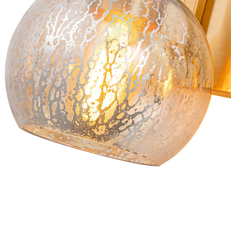 3-Light Mercury Glass Globe Wall Sconce Modern Vanity Light