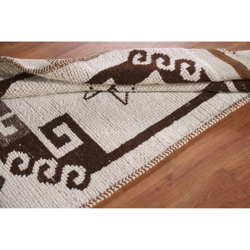 Anatolian Turkish Runner Rug Handmade Geometric Wool Carpet - 3'2"x 11'7"