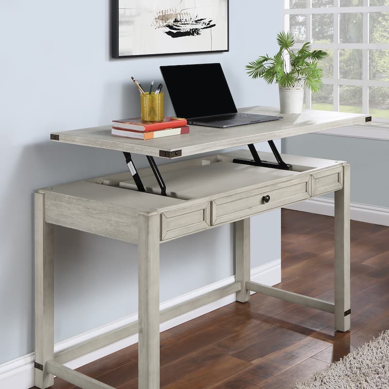 Baton Rouge 48" Sit-to-Stand Lift Desk - Champagne Oak Finish