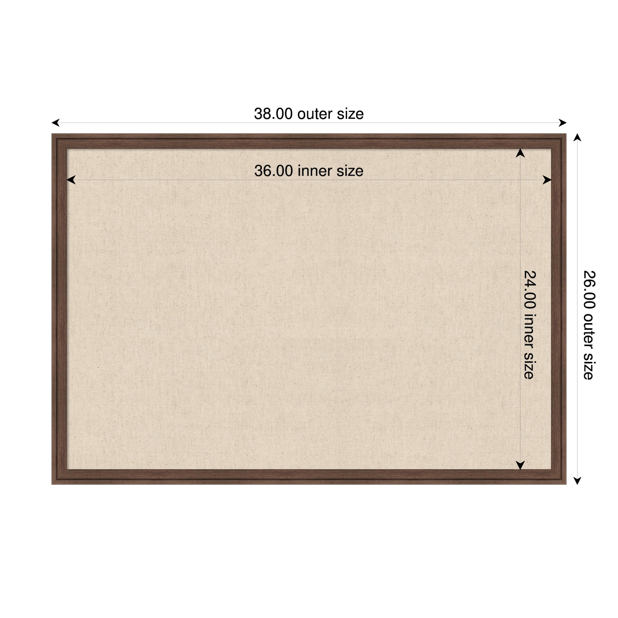 Amanti Art Framed Fabric Pinboard Natural Linen Printed Bulletin Board