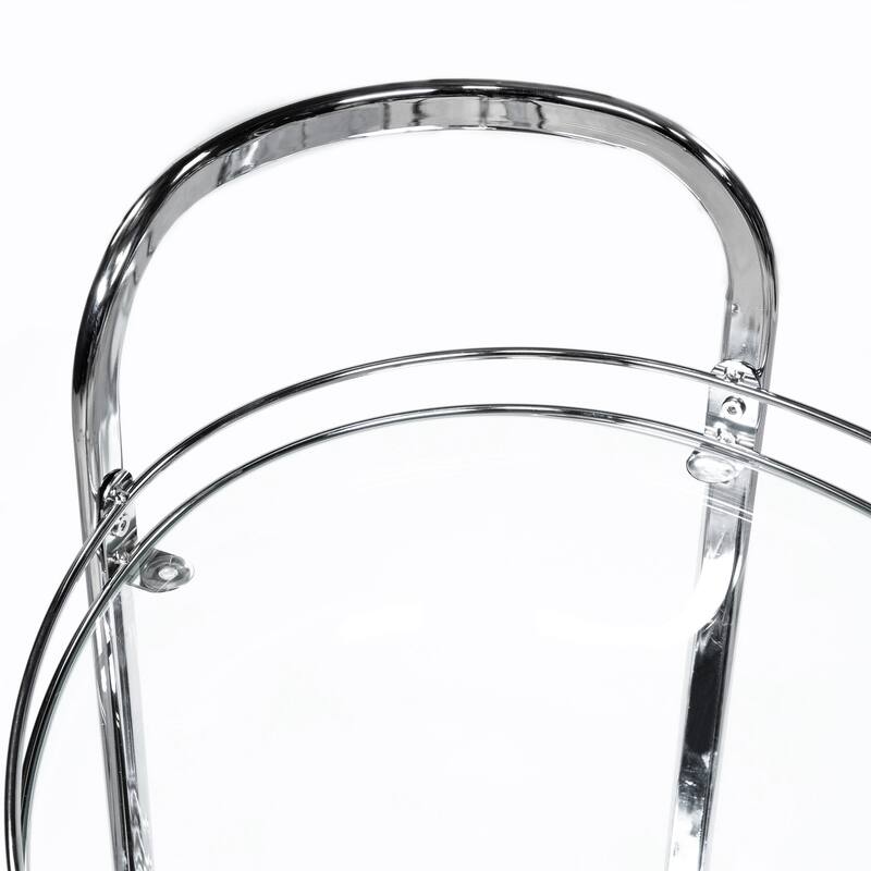 DH BASIC Modern Chrome Bar Cart by Denhour