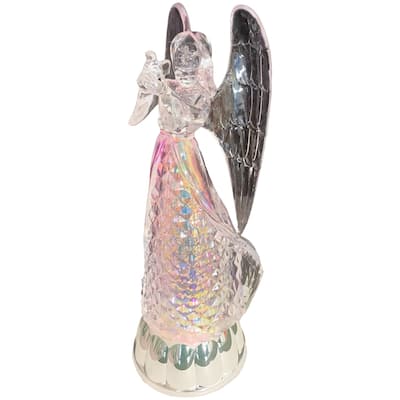 12.8" LED Acrylic Angel with Dove