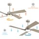 preview thumbnail 24 of 33, GetLedel 56" 4-Blade DC Motor Dimmable LED Ceiling Fan with Remote Control and Light Kit