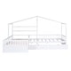 preview thumbnail 6 of 7, Twin Size House Platform Bed with 3 Storage Drawers, Wood Double Twin Beds with Fence and Roof, Corner Twin Bed, White
