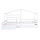 preview thumbnail 6 of 20, Twin Size House Platform Bed with 3 Storage Drawers, Wooden Daybed for 2, L -Shaped Double Bedframe with Roof & Fence