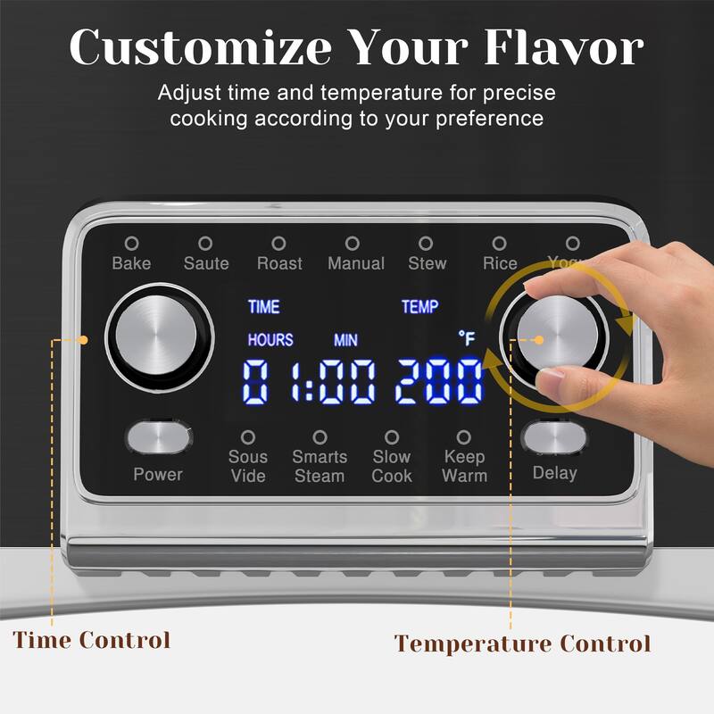 12-in-1 Digital Programmable Slow Cooker, 8 Quart Multi-Cooker