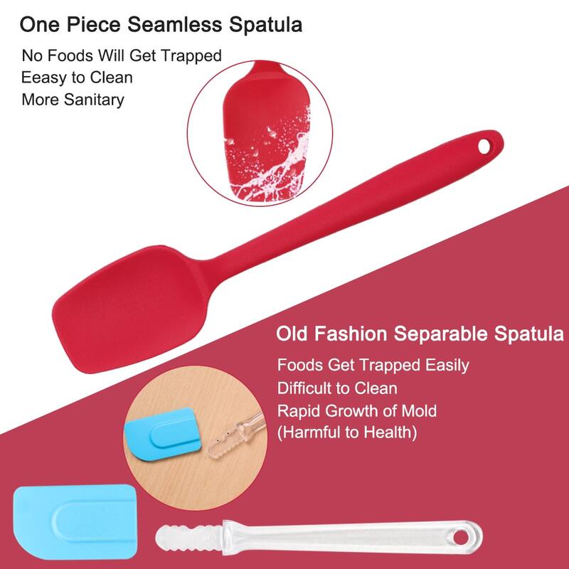 2pcs Silicone Spatula Set Heat Resistant Scraper for Cooking Baking