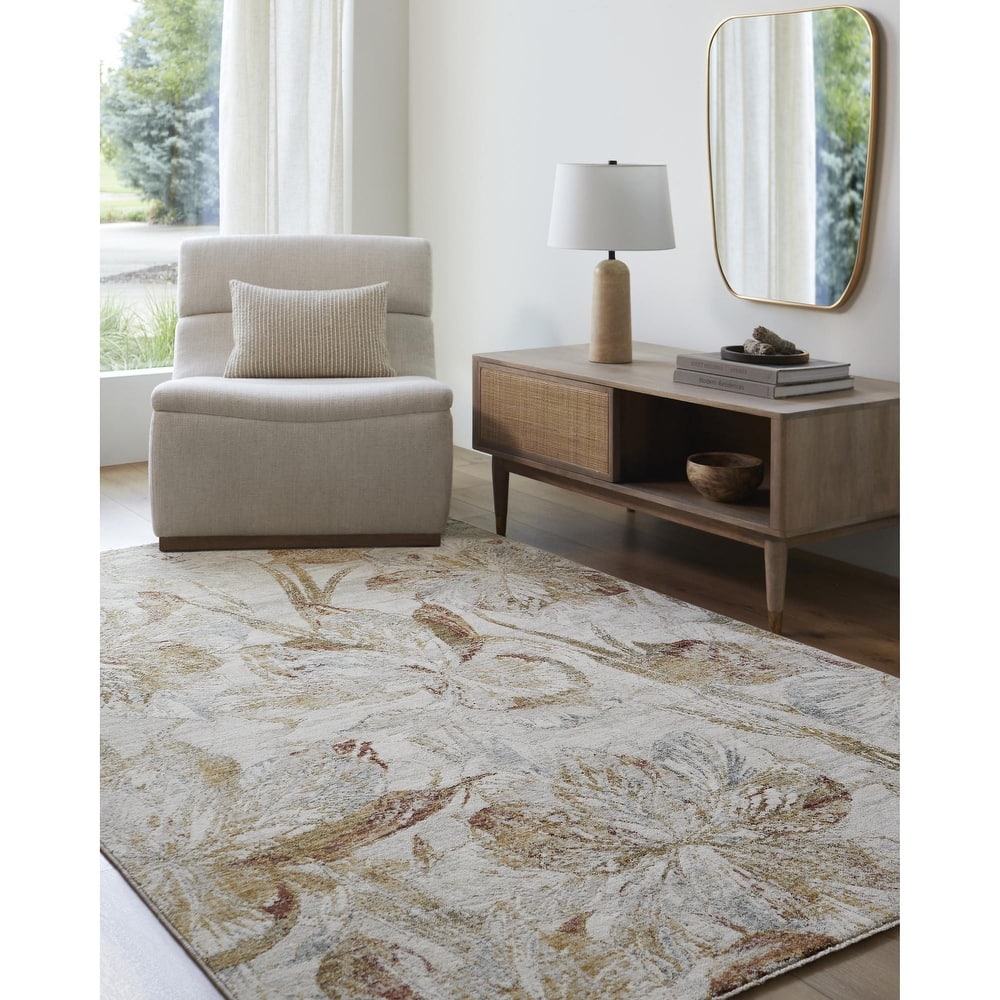 Krysten Coastal Floral and Botanical Area Rug