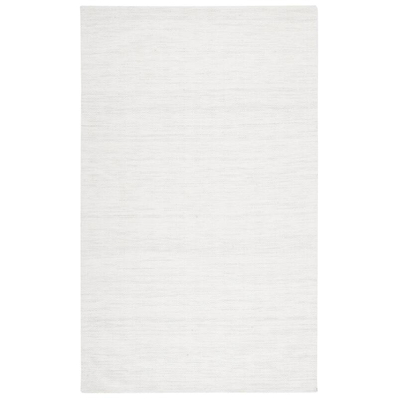 SAFAVIEH Handmade Marbella Kerana Wool & Viscose Rug - 6' Square - Silver/Ivory